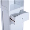 Columna de ba&ntilde;o con estantes blanca HomCom