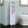 Columna de ba&ntilde;o con estantes blanca HomCom