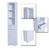 Columna de ba&ntilde;o con estantes blanca HomCom