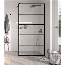 Panel fijo de ducha Fresh Negro Kassandra