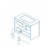 Mueble de ba&ntilde;o 2 cajones con lavabo cer&aacute;mico 100cm Life Royo