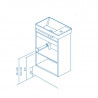 Conjunto de ba&ntilde;o mueble + lavabo + espejo 45cm Enjoy Royo