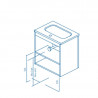 Conjunto de ba&ntilde;o mueble 2 puertas+lavabo+espejo 50cm Street Royo