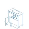Mueble de ba&ntilde;o con lavabo cer&aacute;mico 80cm Confort Royo
