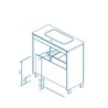 Mueble de ba&ntilde;o con lavabo cer&aacute;mico 70cm Confort Royo
