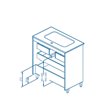 Mueble de ba&ntilde;o 3 cajones con lavabo cer&aacute;mico Vitale Royo