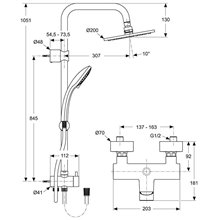 Columna de ducha IdealRain Monomando Ideal Standard