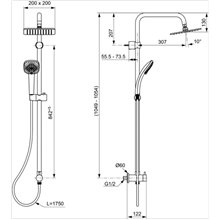 Columna de ducha IdealRain Cube Directa Ideal Standard