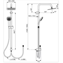 Columna de ducha IdealRain Cube Indirecta Ideal Standard