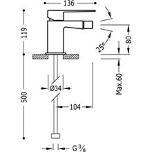 Grifo de bidé Oro Mate SLIM TRES
