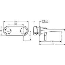 Grifo monomando lavabo pared Melange Ideal Standard