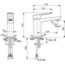 Grifo monomando lavabo Tonic II Ideal Standard