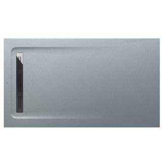 Plato de ducha 140x80cm cemento Aquos Roca