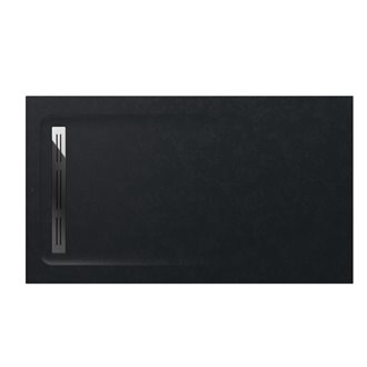 Plato de ducha 140x90cm negro Aquos Roca