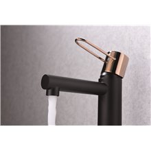 Grifo lavabo Negro Oro Rosa Milos Imex