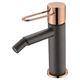 Grifo de bid&eacute; Negro Oro Rosa Milos Imex