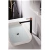 Grifo lavabo ca&ntilde;o alto Negro Oro Rosa Milos Imex