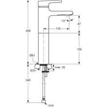 Grifo monomando lavabo alto Attitude Clásico Ideal Standard