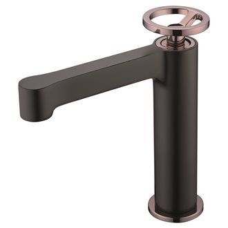 Grifo lavabo Olimpo Negro Oro Rosa Imex