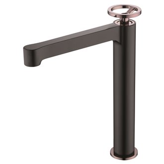 Grifo lavabo ca&ntilde;o alto Negro Oro Rosa Olimpo Imex