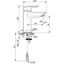 Grifo monomando 5L lavabo Ceramix-Tesi Ideal Standard