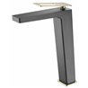Grifo lavabo ca&ntilde;o alto Negro Oro Suecia Imex