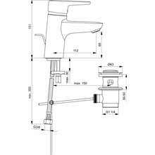 Grifo monomando lavabo Bluestart Connect Ideal Standard