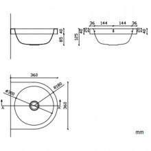 Lavabo mural semicircular acero satinado NOFER