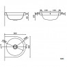 Lavabo mural semicircular acero satinado NOFER