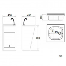 Lavabo registrable electrónico acero NOFER