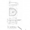 Lavabo mural design semicircular acero NOFER