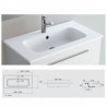 Mueble 101cm Gris Brillo 2 cajones FUSSION CHROME SALGAR