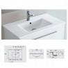 Mueble 61cm Blanco Brillo 3 cajones FUSSION CHROME SALGAR
