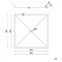 Plato acero 96x96 cm NOFER
