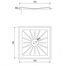 Plato de ducha PVC 70x70 cm NOFER