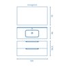 Mueble de ba&ntilde;o 2 cajones con lavabo cer&aacute;mico 120cm Urban Royo