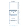 Mueble de ba&ntilde;o 3 cajones con lavabo cer&aacute;mico Urban Royo