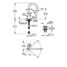 Grifo lavabo L Eurosmart Cosmopolitan Grohe