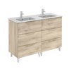 Mueble de ba&ntilde;o 6 cajones con lavabo cer&aacute;mico dos senos 120cm Urban Royo