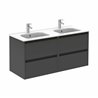 Mueble de ba&ntilde;o 4 cajones con lavabo cer&aacute;mico dos senos 120cm Sansa Royo