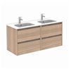 Mueble de ba&ntilde;o 4 cajones con lavabo cer&aacute;mico dos senos 120cm Sansa Royo