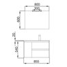 Mueble de ba&ntilde;o 855 Izquierda Blanco brillo NOJA SALGAR 