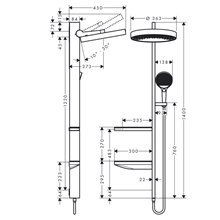 Columna de ducha blanco Rainfinity 360 1jet Hansgrohe