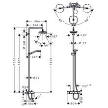 Columna para bañera Croma Select E 180 Hansgrohe