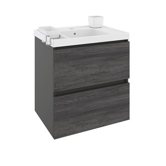 Mueble con lavabo resina 60cm Antracita B-Box BATH+
