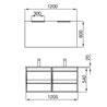 Mueble doble 120cm Blanco ATTILA SALGAR 