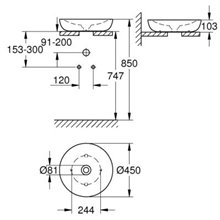 Lavabo tipo bol 45cm Essence Grohe