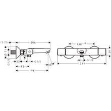 Grifo termostático de bañera Ecostat universal Hansgrohe