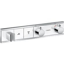 Grifo termostático con soporte cromo y blanco RainSelect Hansgrohe
