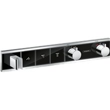 Grifo termostático triple función negro/cromo RainSelect Hansgrohe